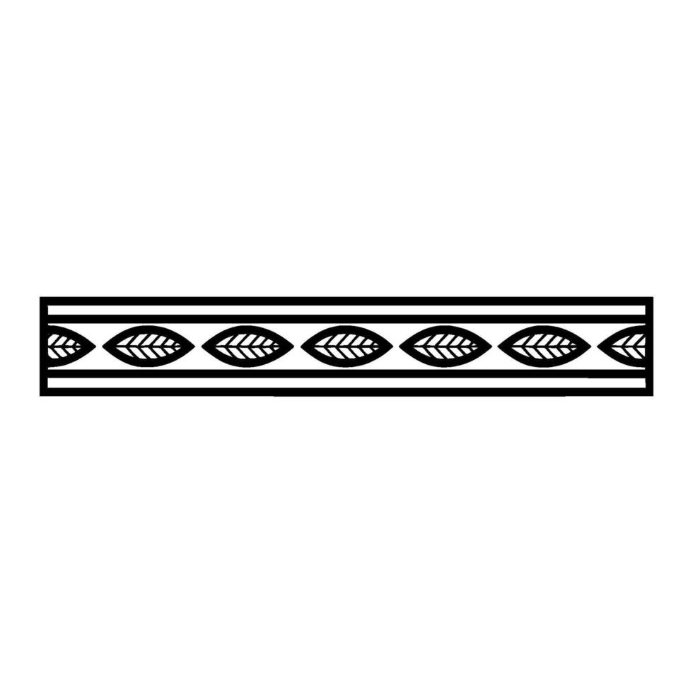 Minimalist Leaf Pattern Border, Black And White vector