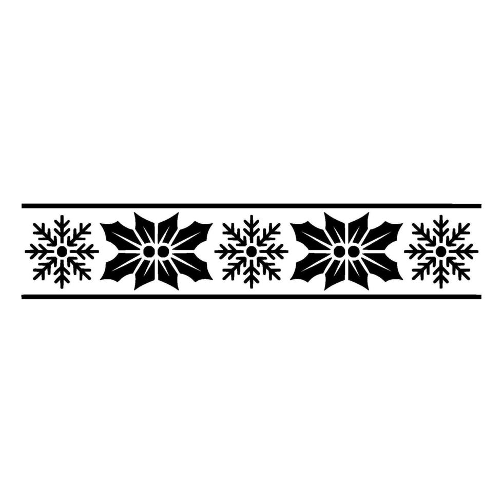 Festive Border Holly And Snowflake vector