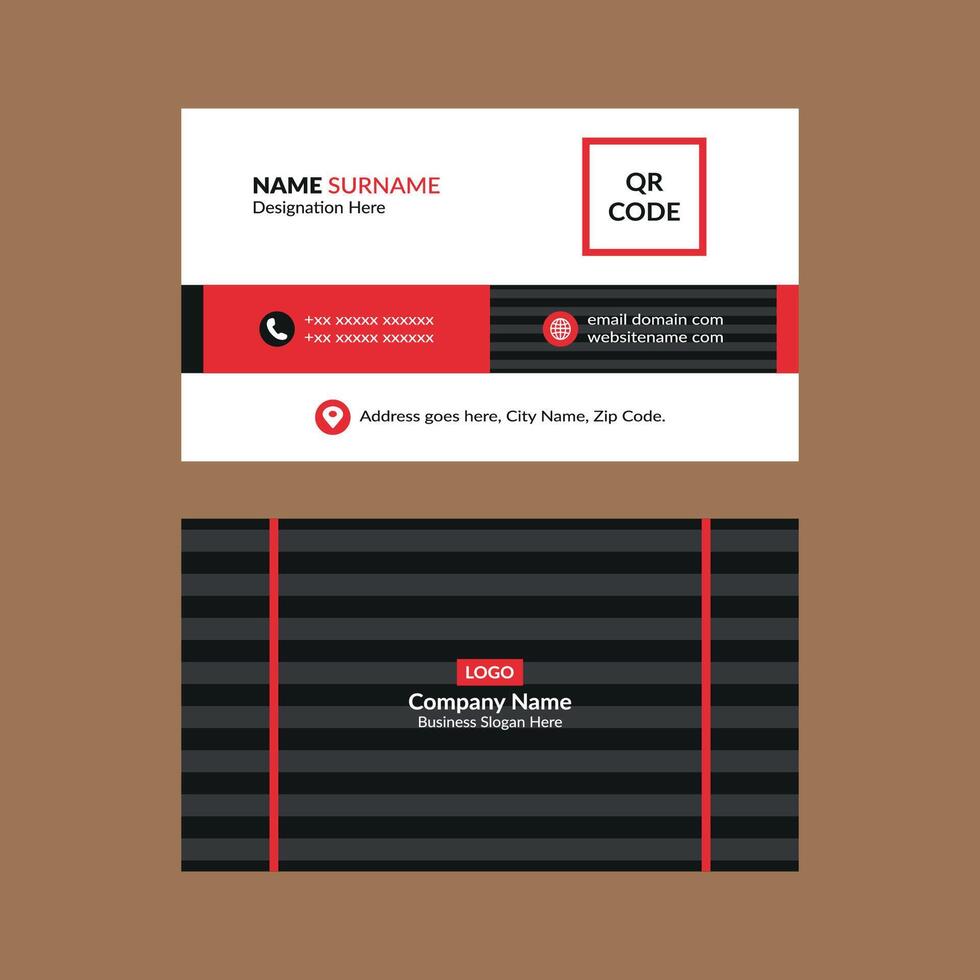 Modern Business Card Template. Minimal Layout Display for Promotional Campaign. vector
