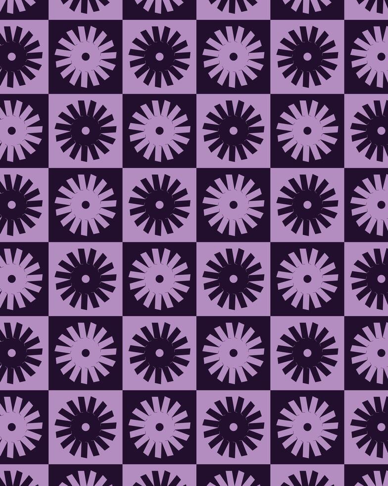 Flat flower pattern design with a combination of two types of purple. vector