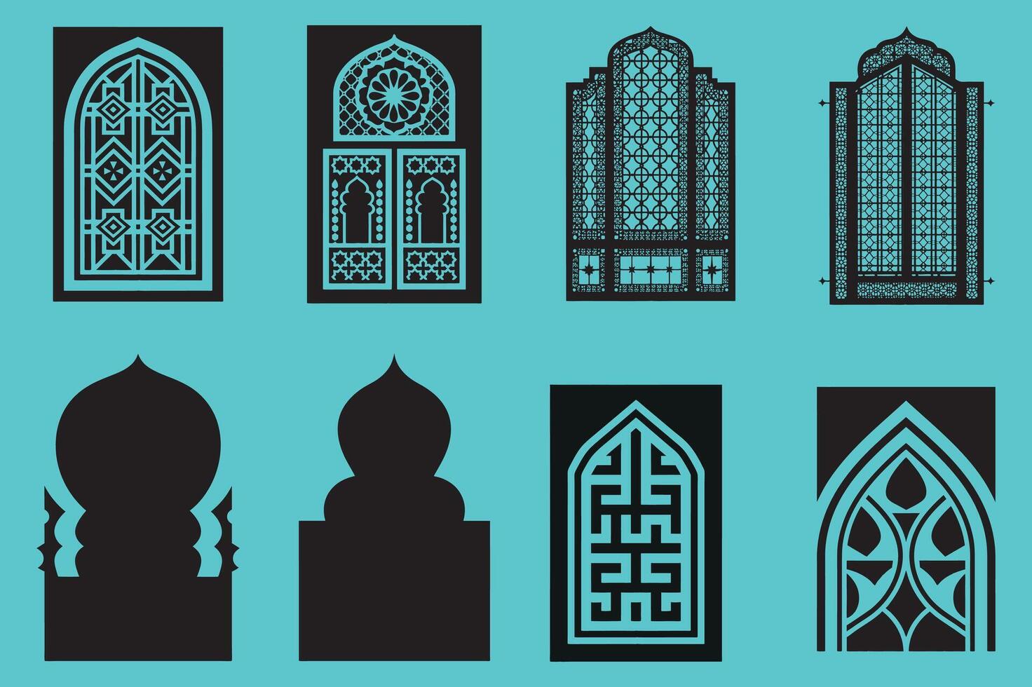 Traditional Middle Eastern Window Art vector