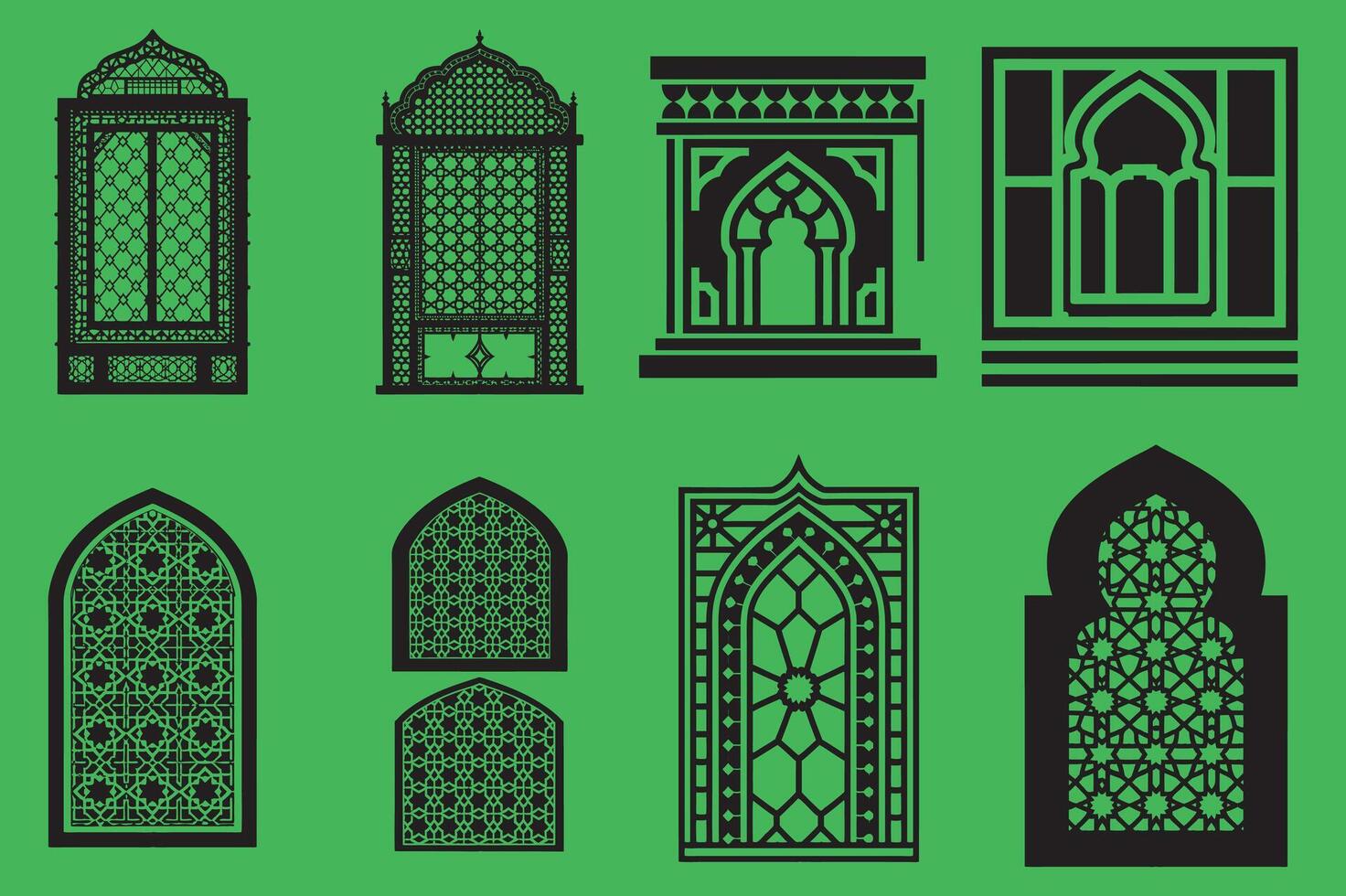Arabesque Window Frame Pack vector