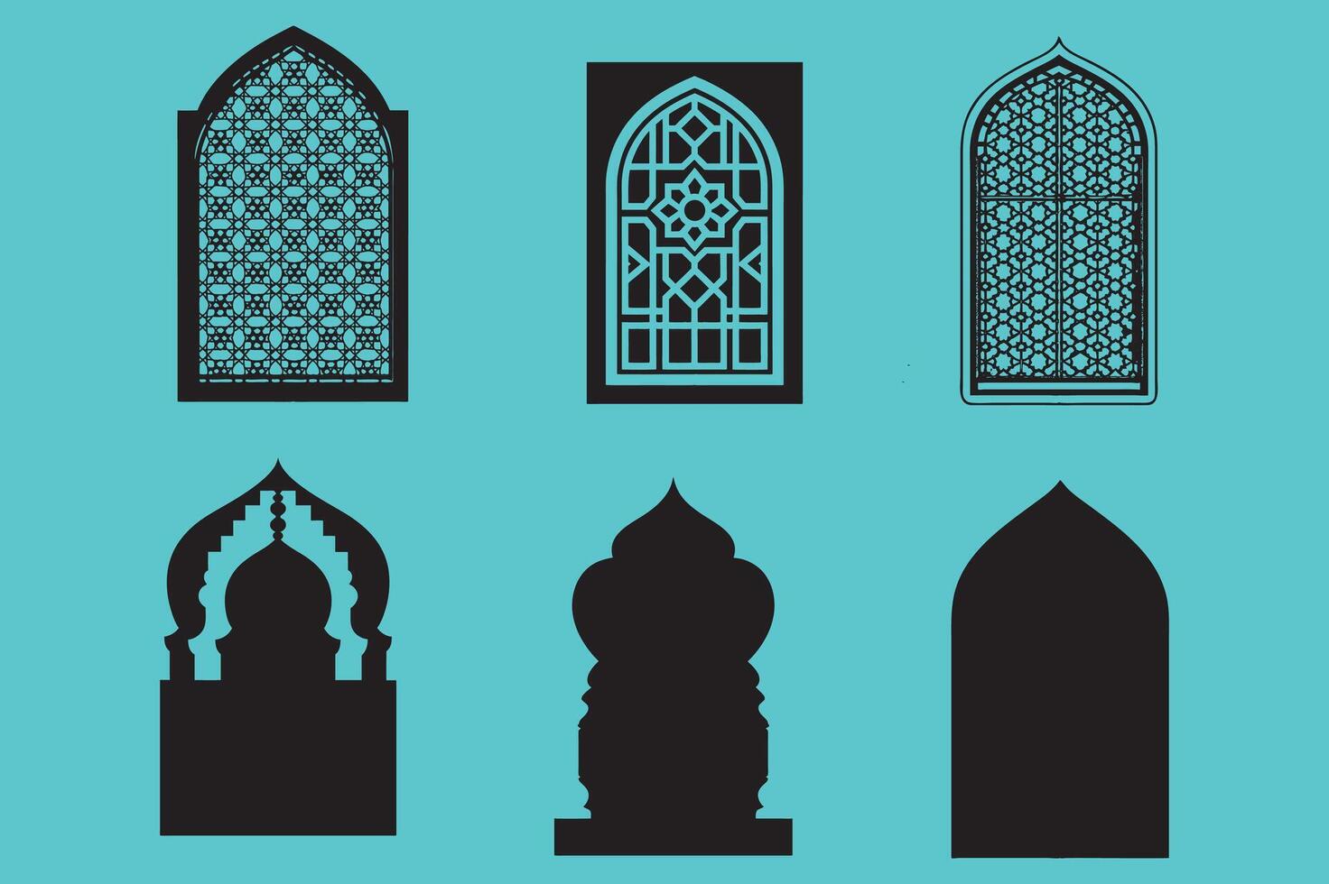 Islamic Architecture Window Decor vector