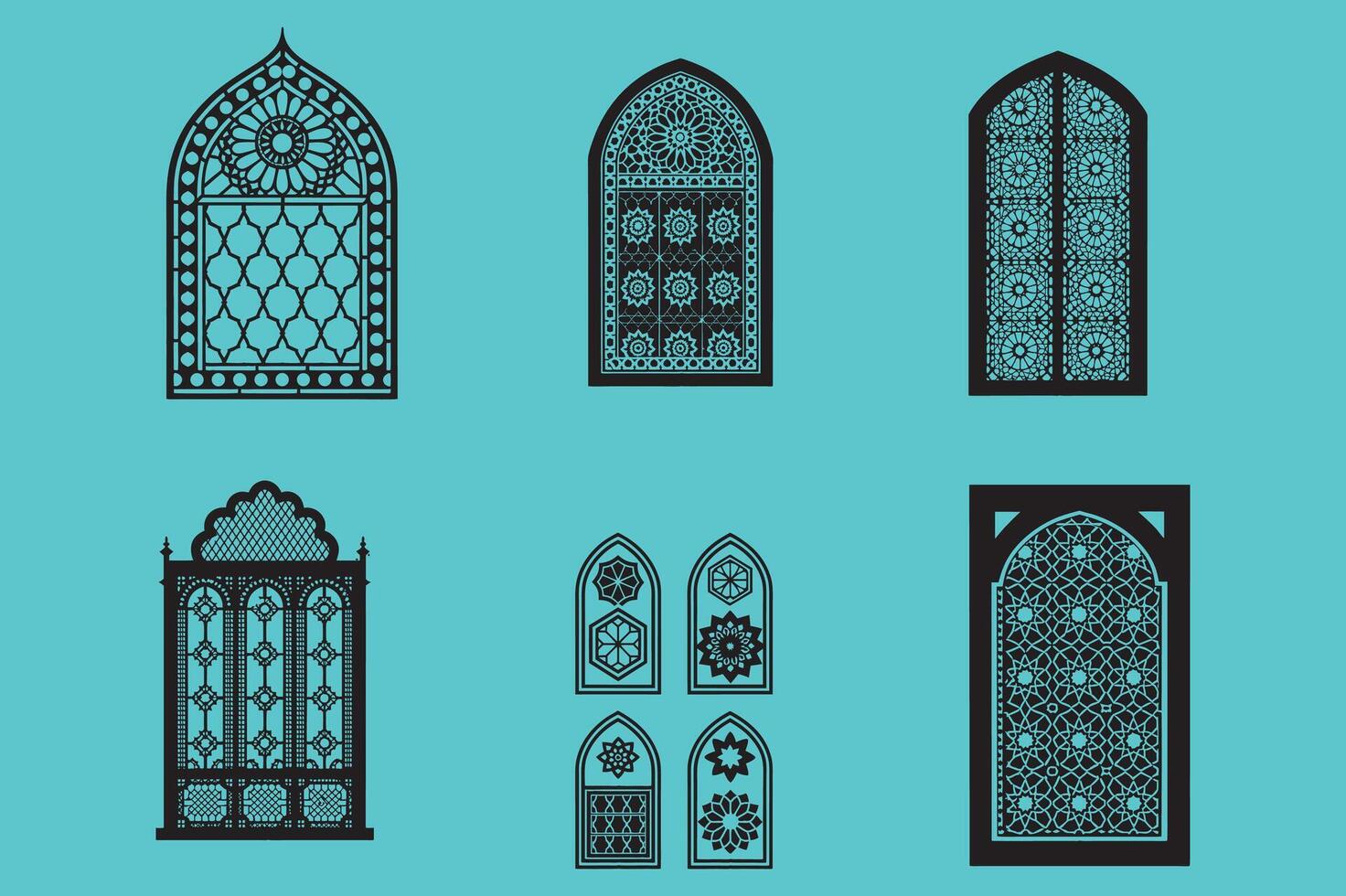 Cultural Arab Window Geometry Pattern vector