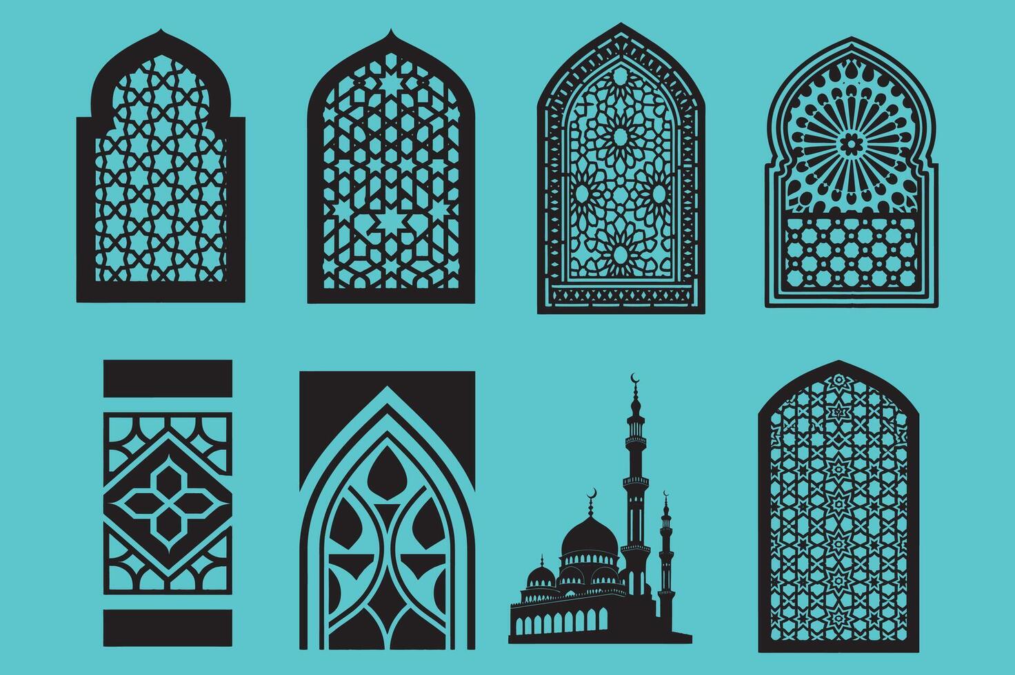 Traditional Islamic Frame Design vector