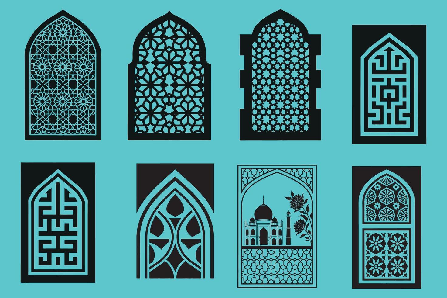 Mosque Inspired Window Pattern Illustration vector