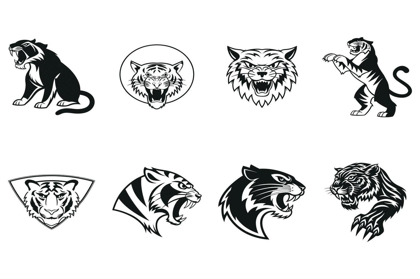 Modern Tiger Head Emblem Art vector