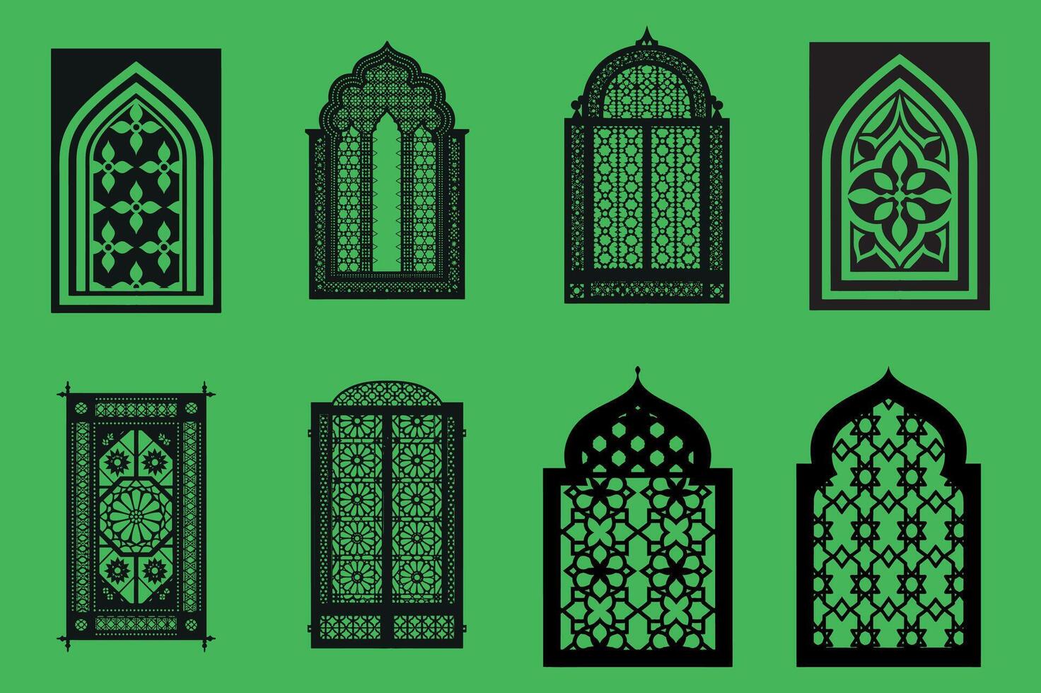 Intricate Islamic Window Ornament Art vector