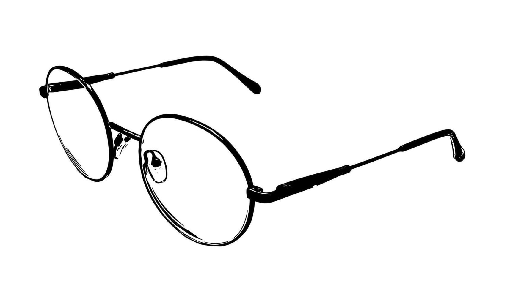 Modern glasses icon. illustration of stylish eyeglasses with black frame and clear lenses. Perfect for fashion, optics, web, and app design. EPS vector