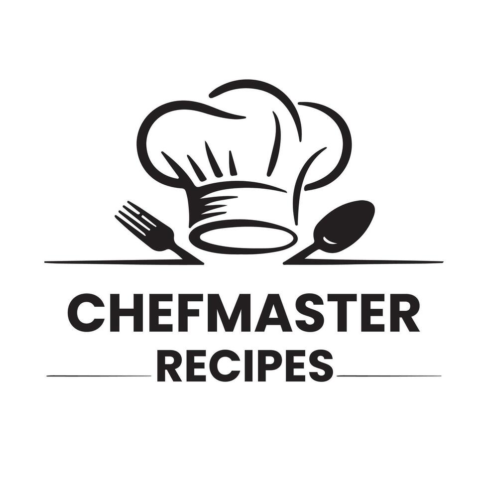 Chef hat with spoon and fork vector