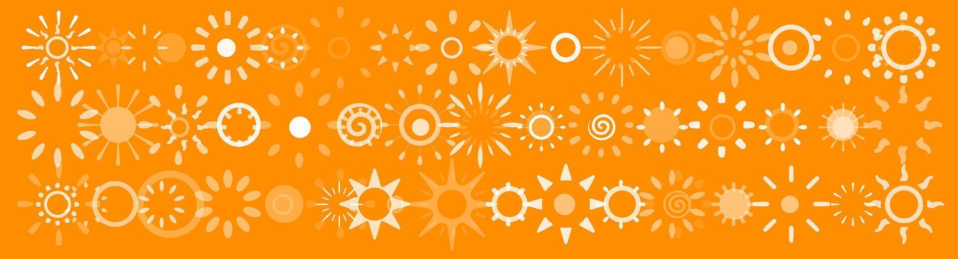 Summer abstract pattern design for sunny themes, solar branding, cheerful creative projects with beach and creative vibes. Sun icons. illustration. vector