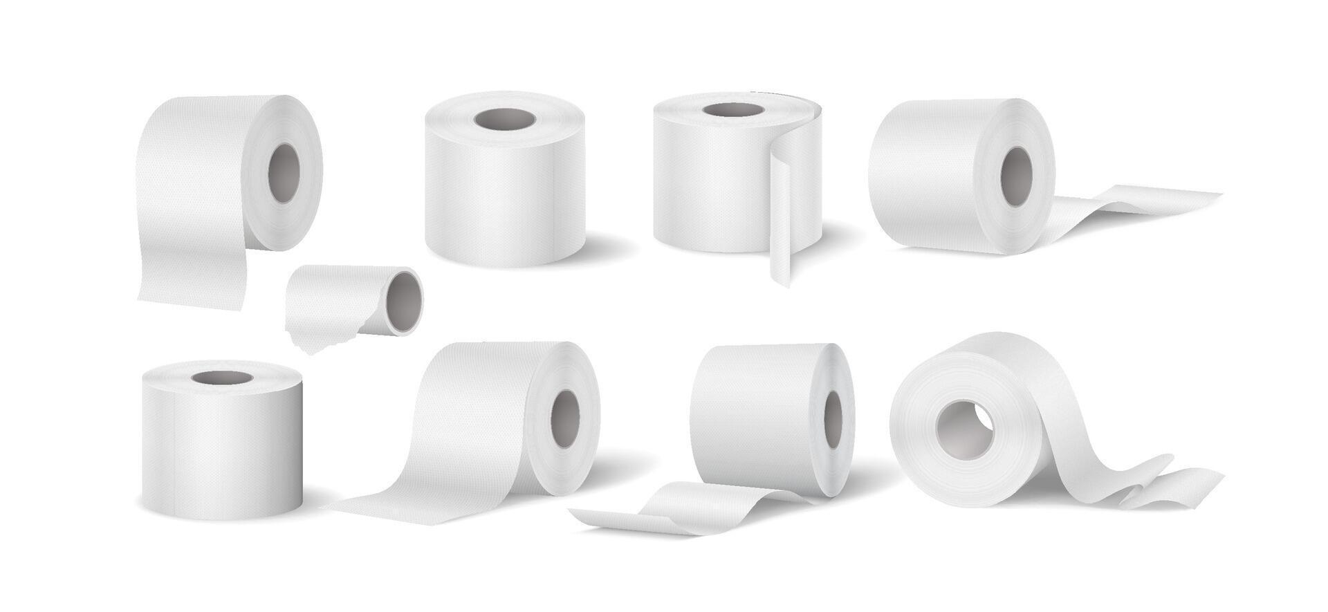 various rolls of white paper vector