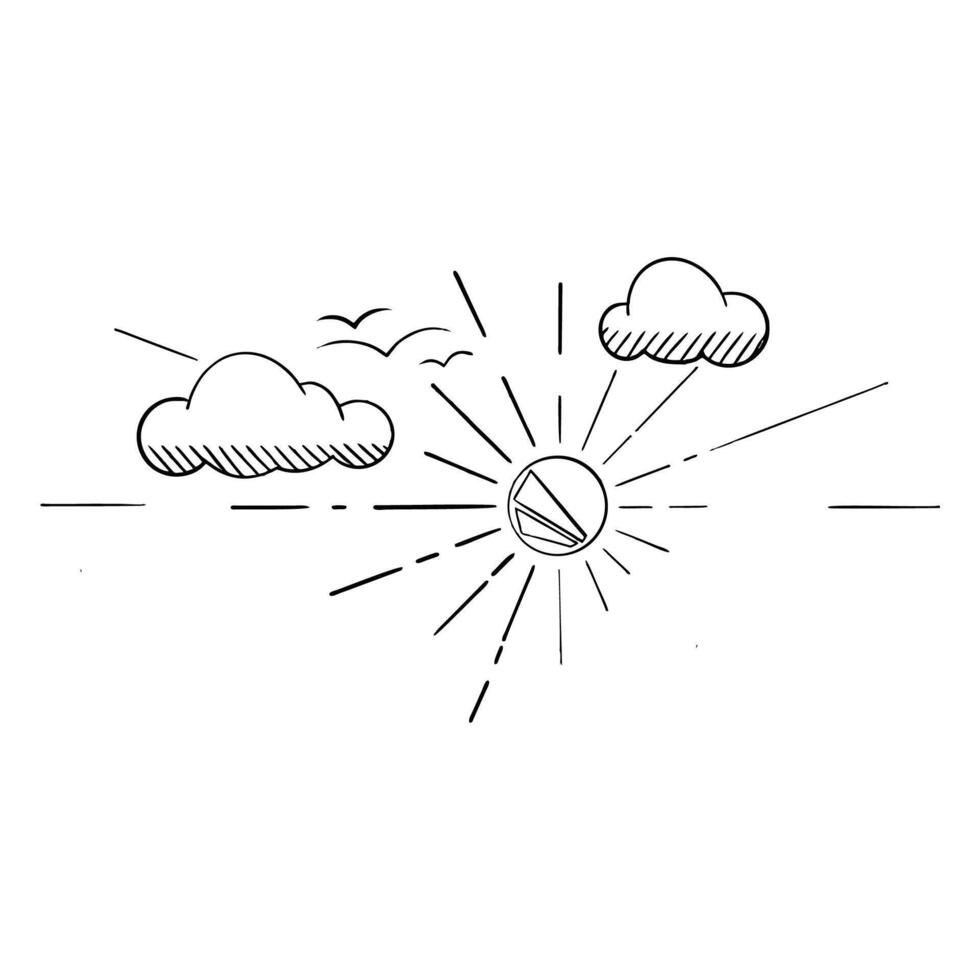sun in the clouds vector