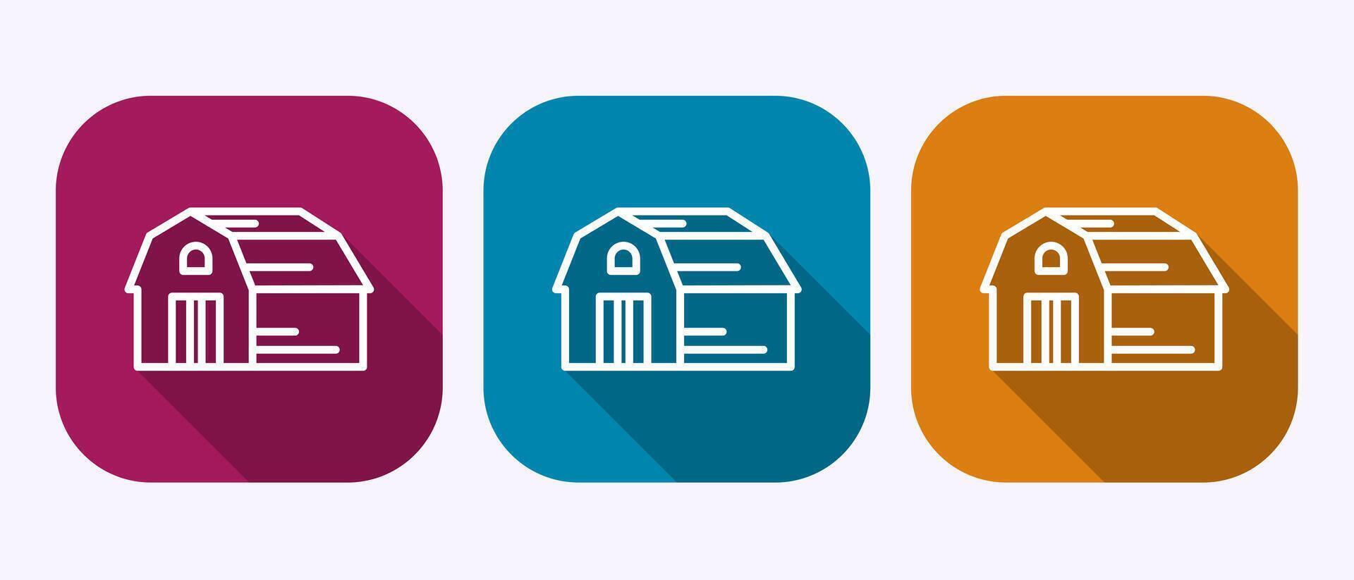 Farming barn icon design illustration, Agriculture barn sign in shadow button design vector