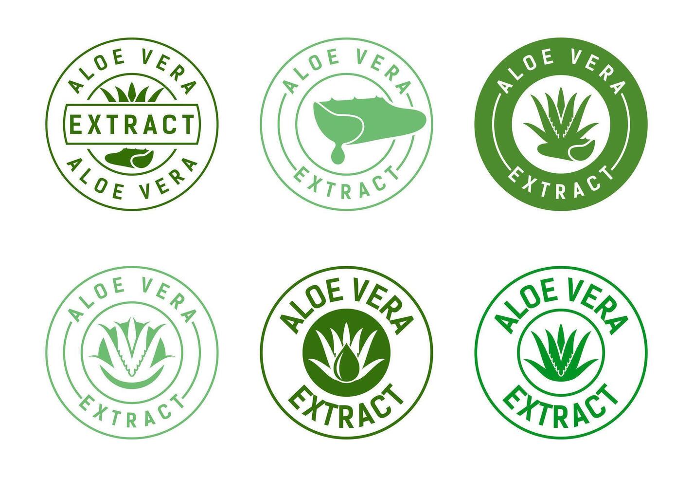 Aloe Vera extract icon set design. Aloe Vera badge for product packaging vector