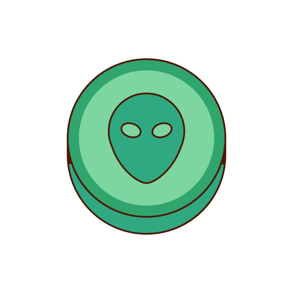Ecstasy pill with green alien symbol isolated vector