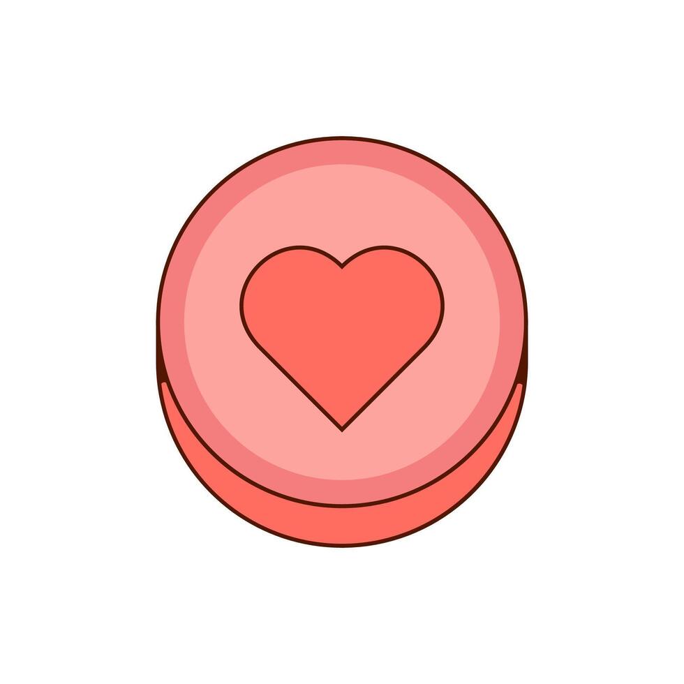 Ecstasy pill with red heart symbol isolated vector