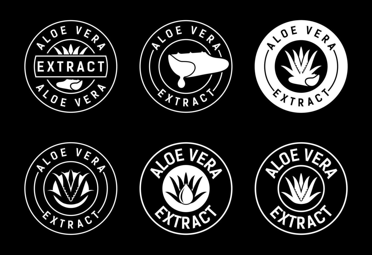 Aloe Vera extract icon set. Aloe Vera badge label for product packaging vector