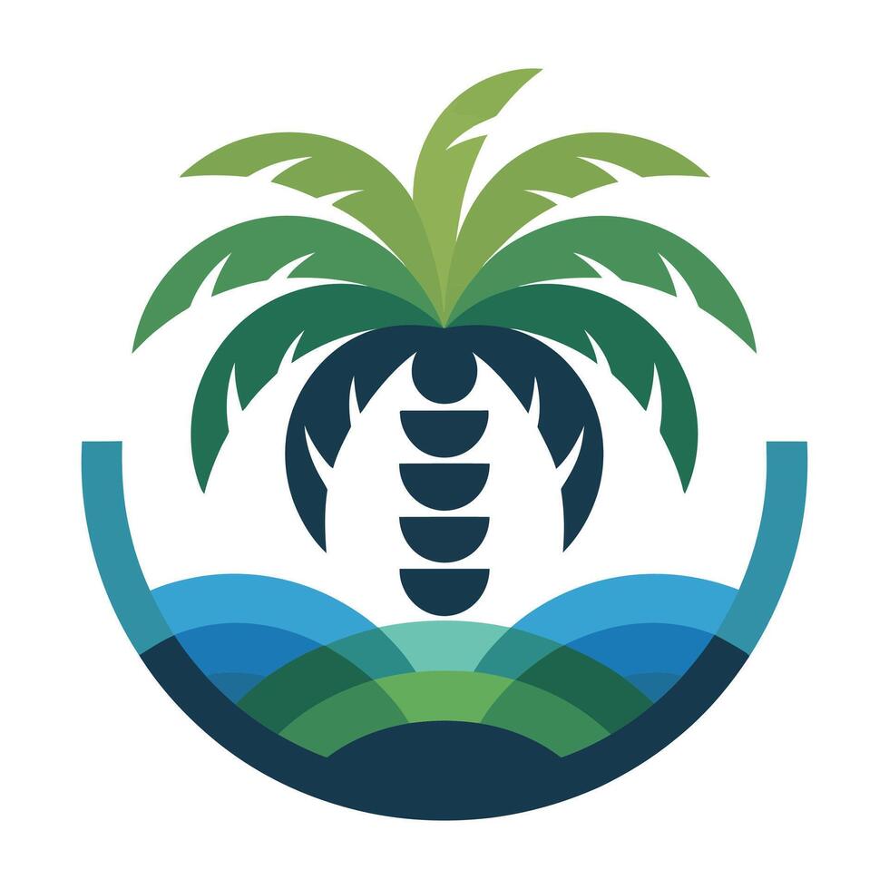 The palm tree logo vector