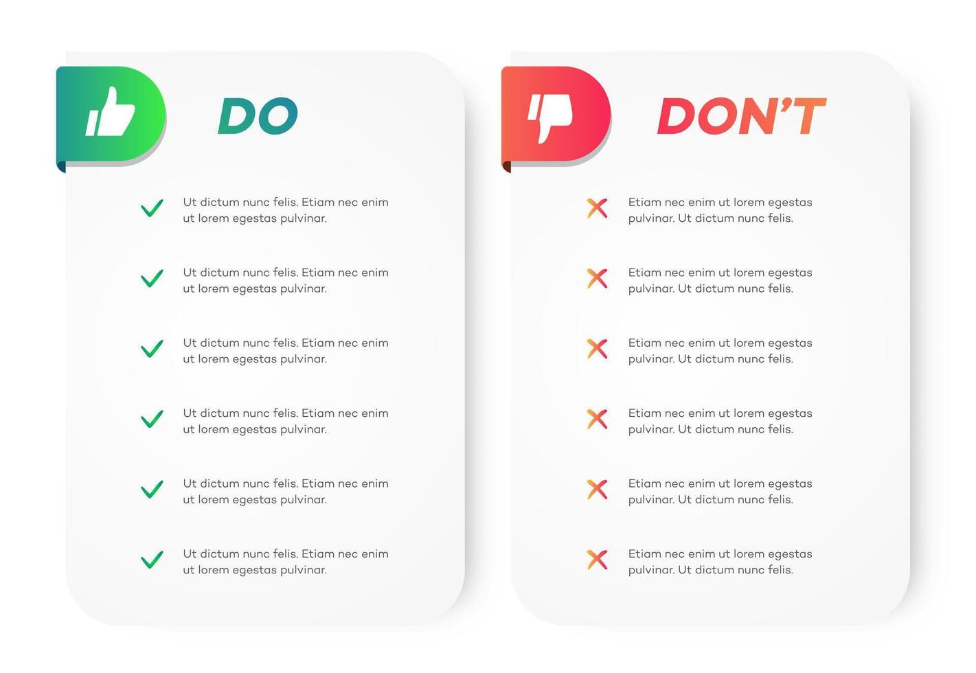 Do and dont infographic template for design project vector