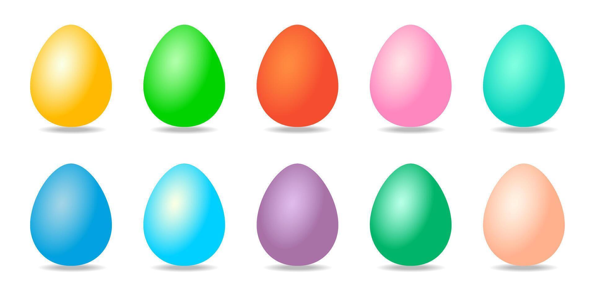 Egg collection colorful style vector