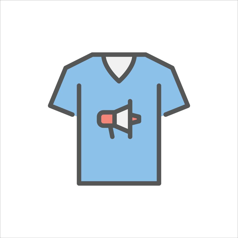 merchandise filled outline icon. shirt color line illustration. vector