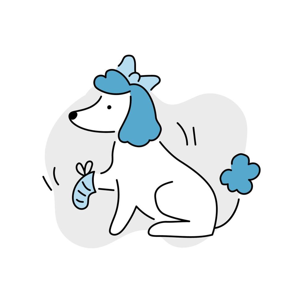 Sick dog line doodle icon illustration vector