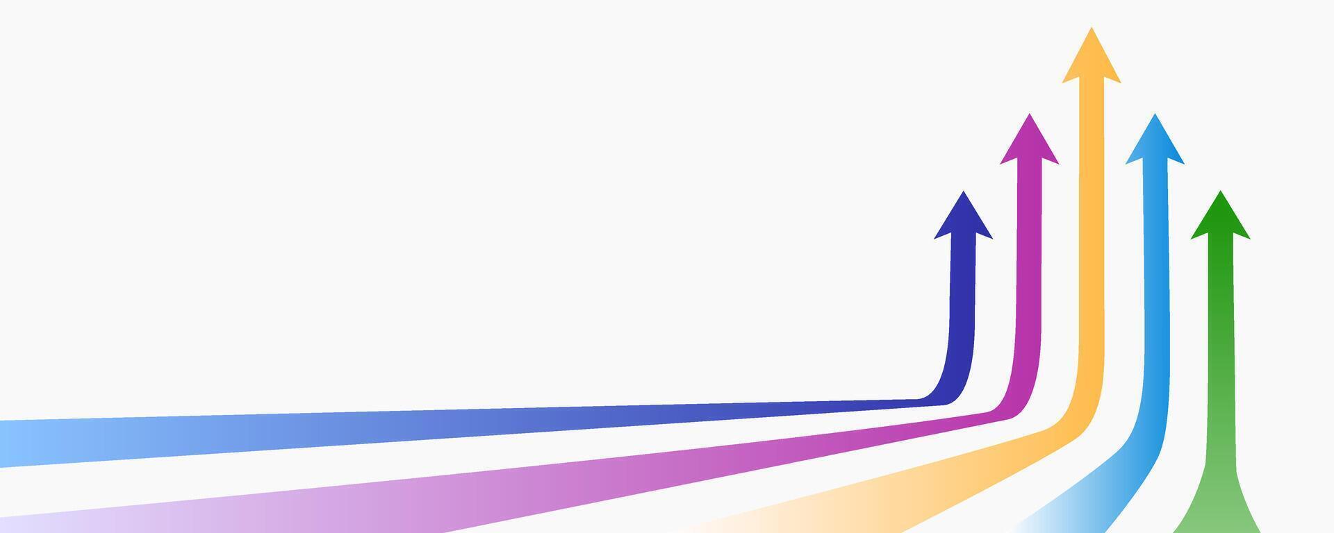 Arrows moving up colorful banner vector
