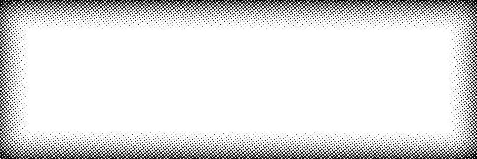 Dotted border halftone rectangle grain vector