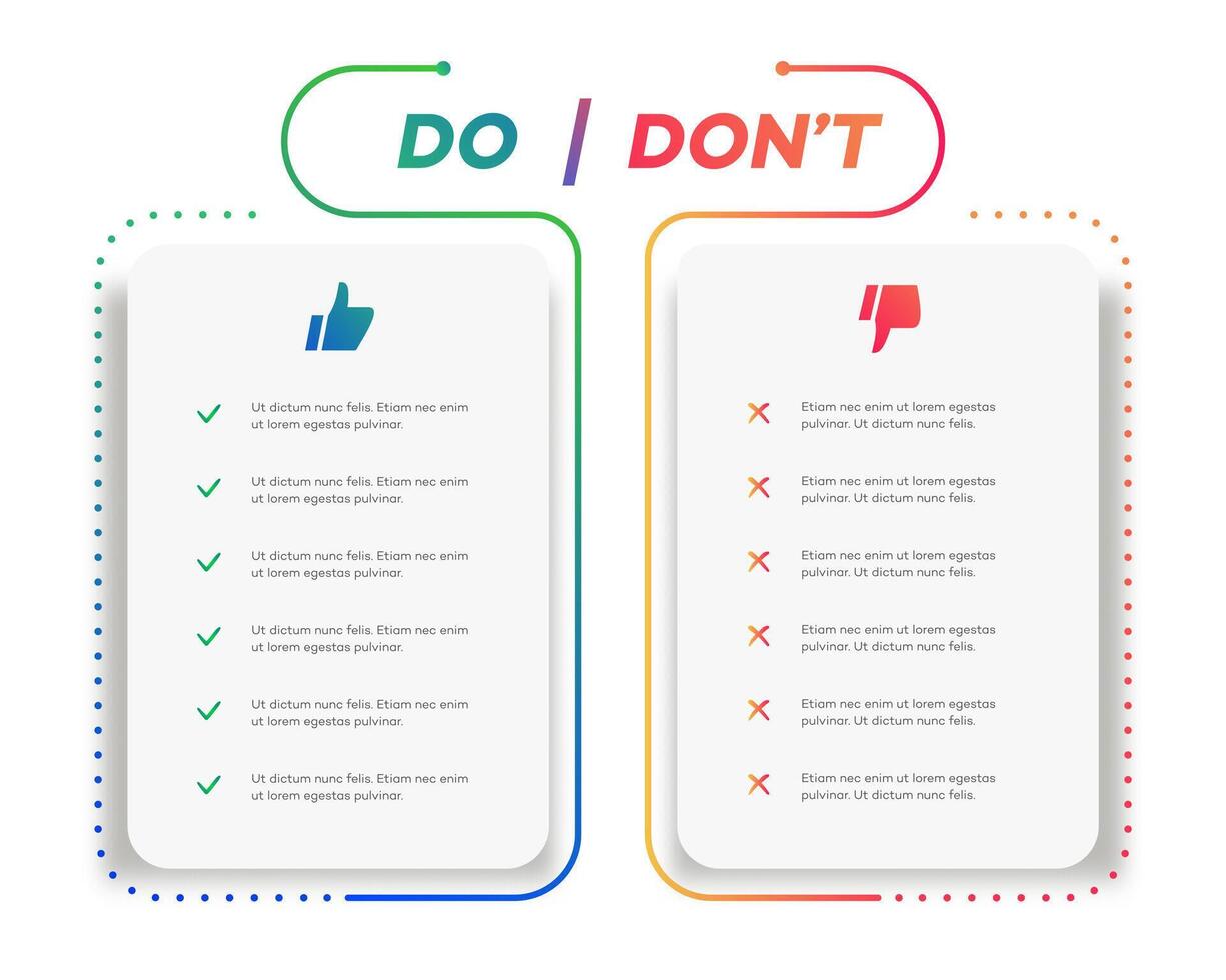 Do and dont infographic design template design vector