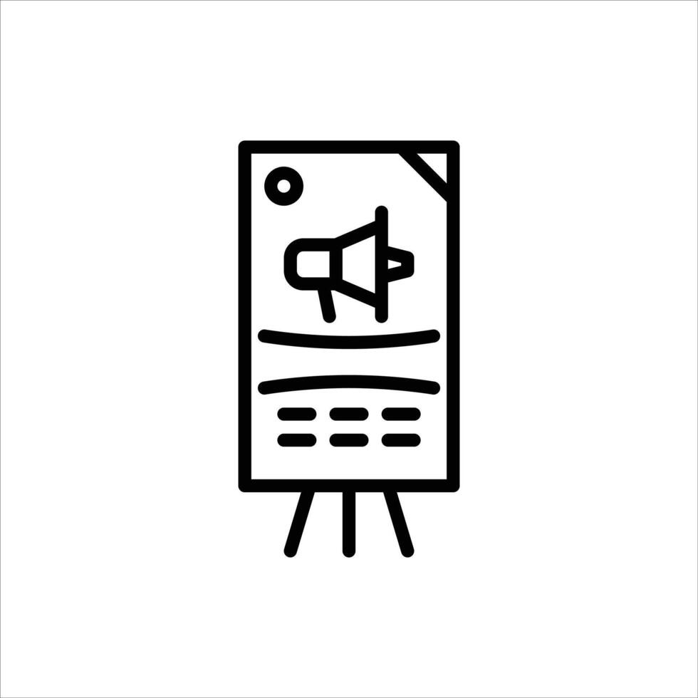 banner outline icon. promotion black line illustration. vector
