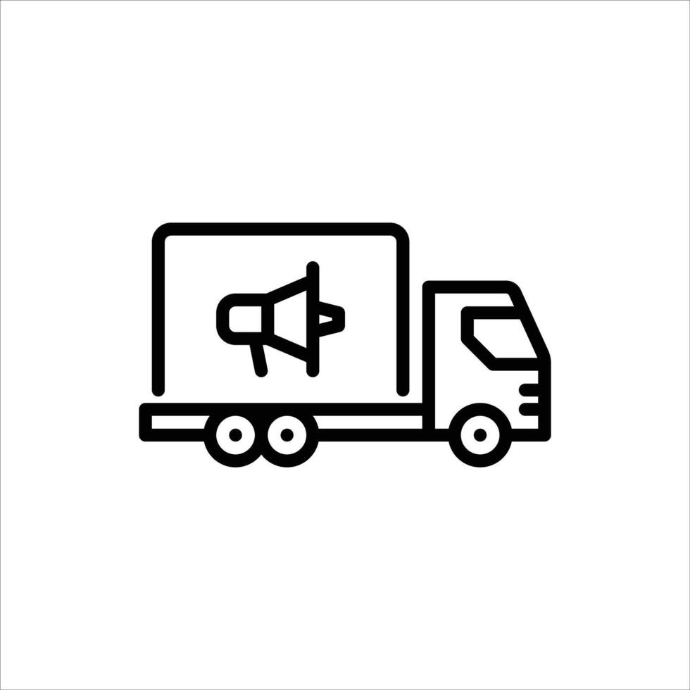 truck ad outline icon. vehicle ad black line illustration. vector
