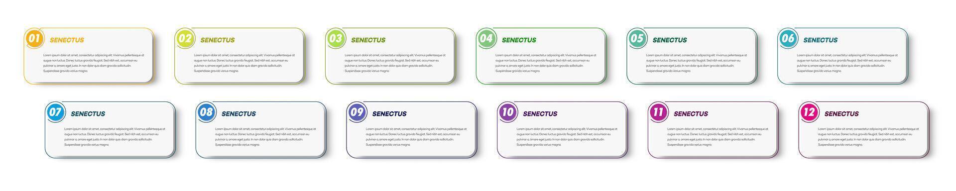 Bullet points from 1 to 12 list markers vector