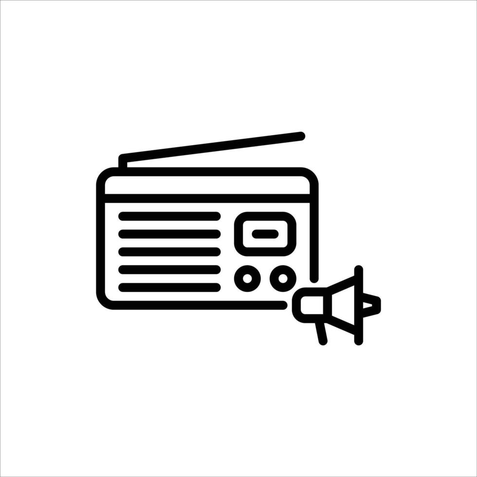 radio ads outline icon. marketing black line illustration. vector
