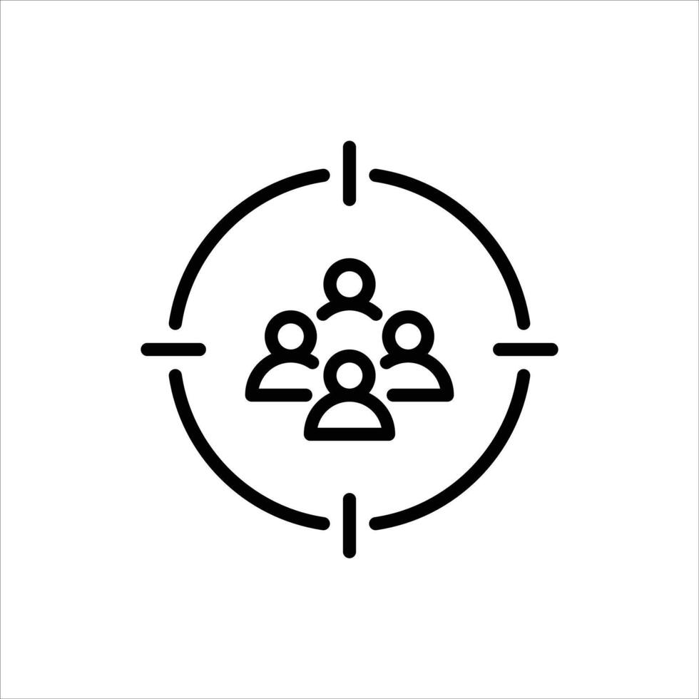 target audience outline icon. target black line illustration. vector