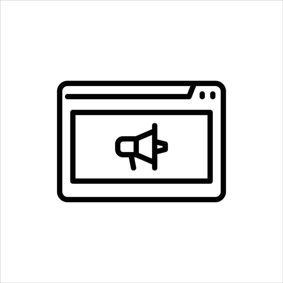 digital marketing outline icon. web marketing black line illustration. vector