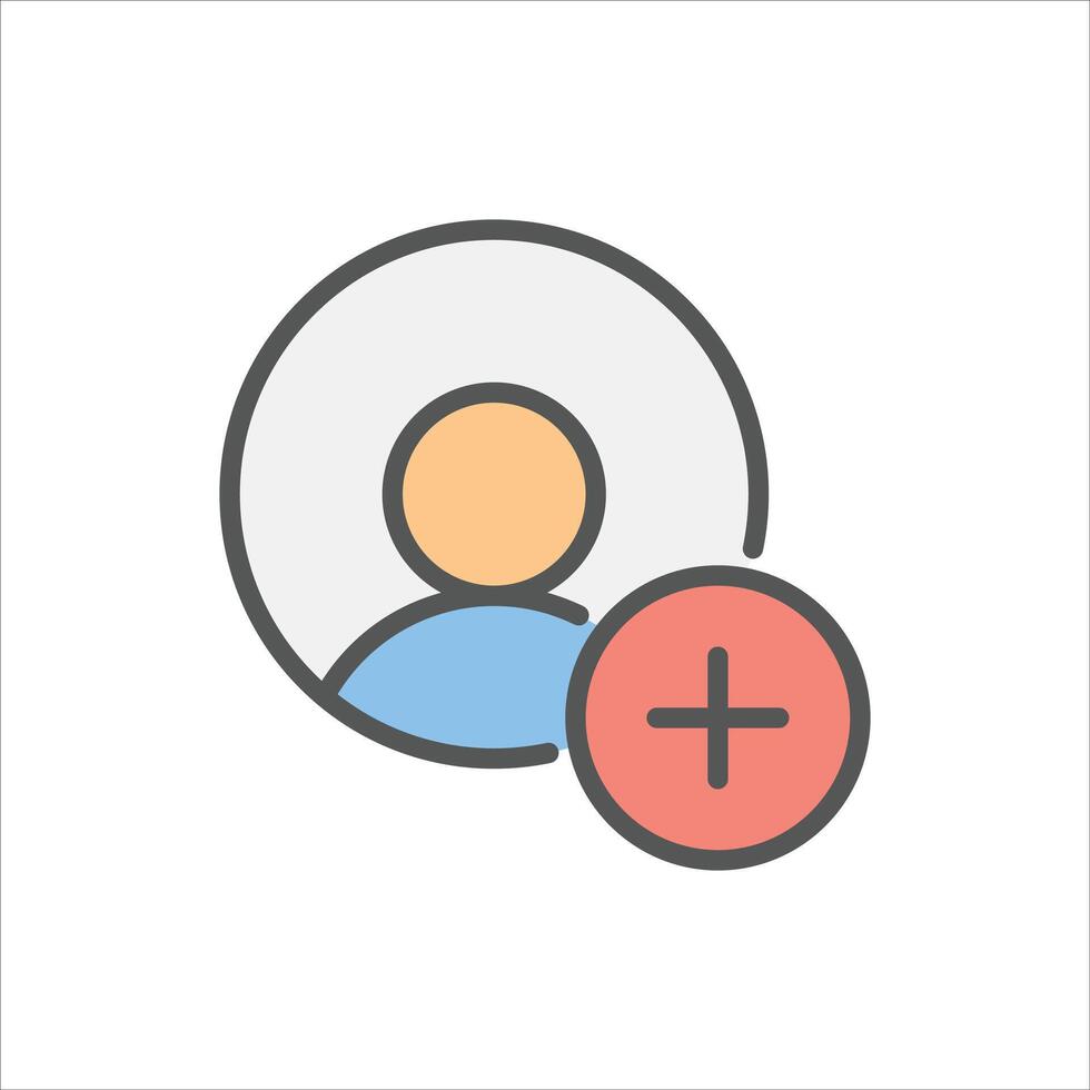 follow filled outline icon. subscribe color line illustration. vector