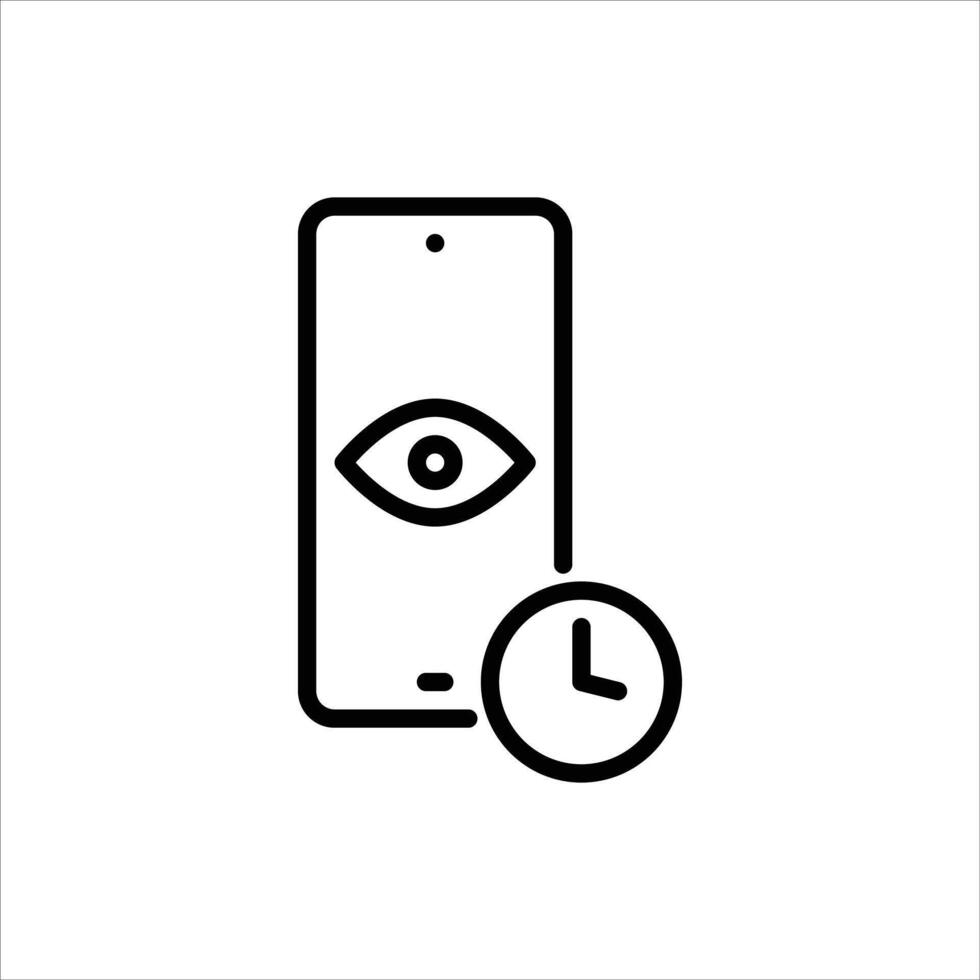 screen time outline icon. smartphone black line illustration. vector