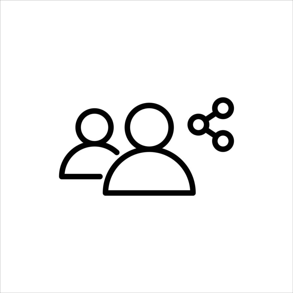 share to friend outline icon. share black line illustration. vector