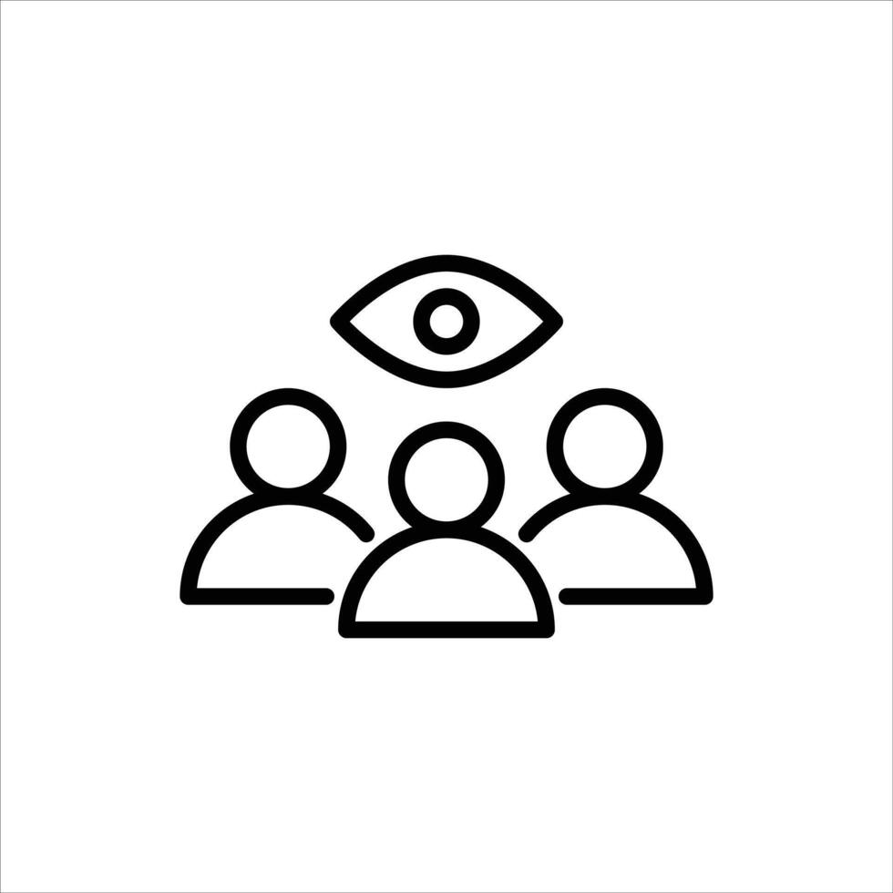 viewer outline icon. audience black line illustration. vector