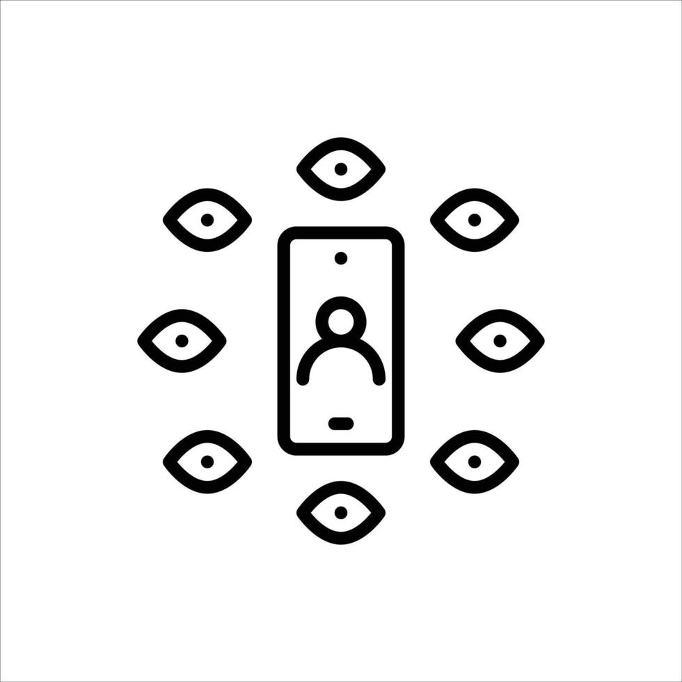 center of attention outline icon. trend black line illustration. vector