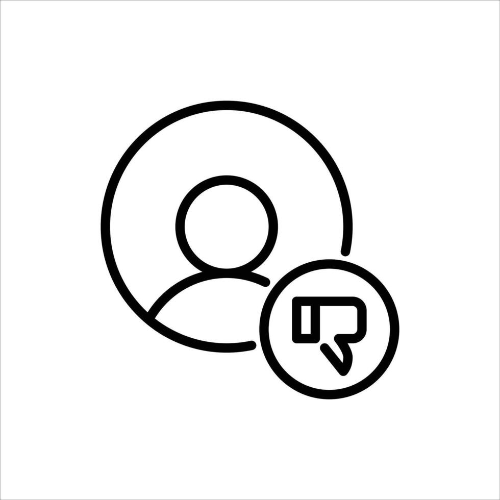 dislike outline icon. thumbs down black line illustration. vector