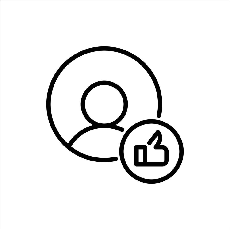 like outline icon. thumbs up black line illustration. vector