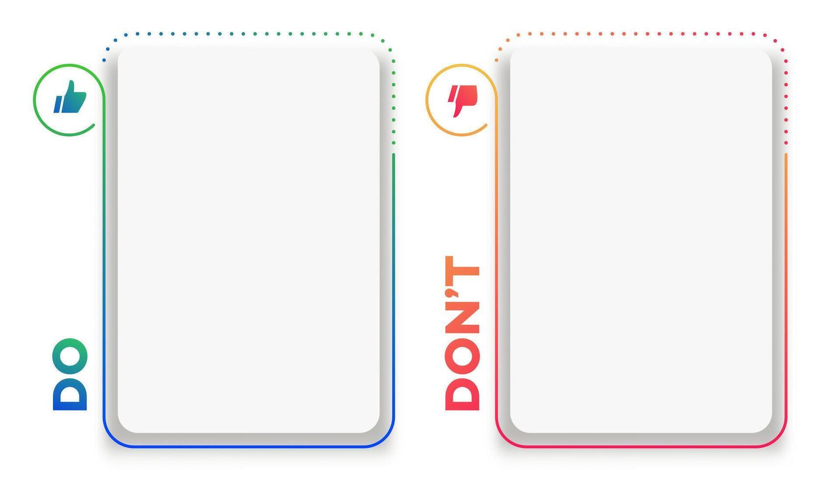 Do and dont infographic template empty style vector