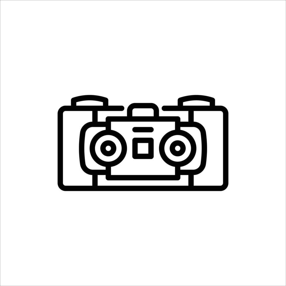stereo camera outline icon. vintage camera line illustration. vector