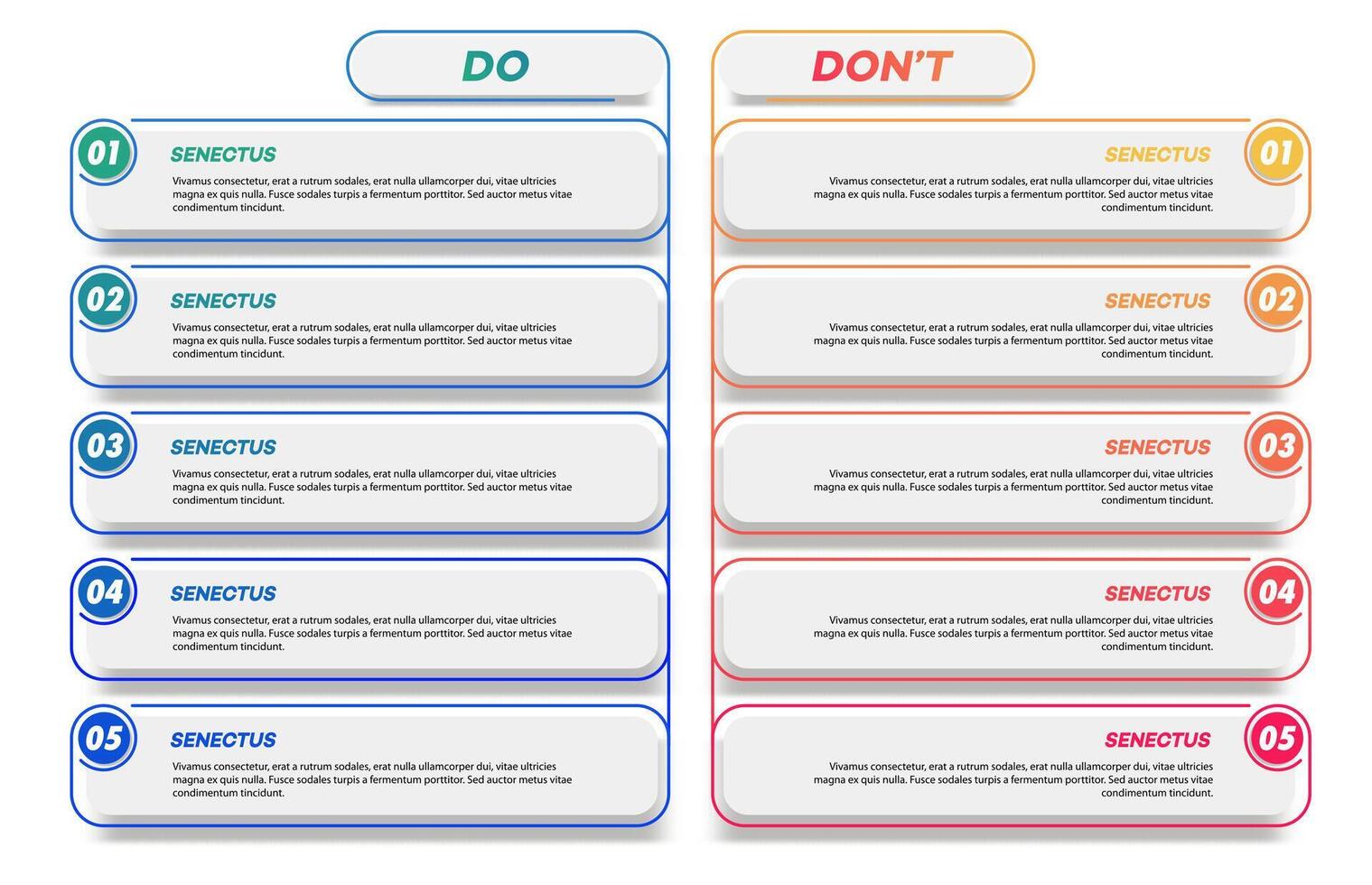Do and dont infographic design template vector