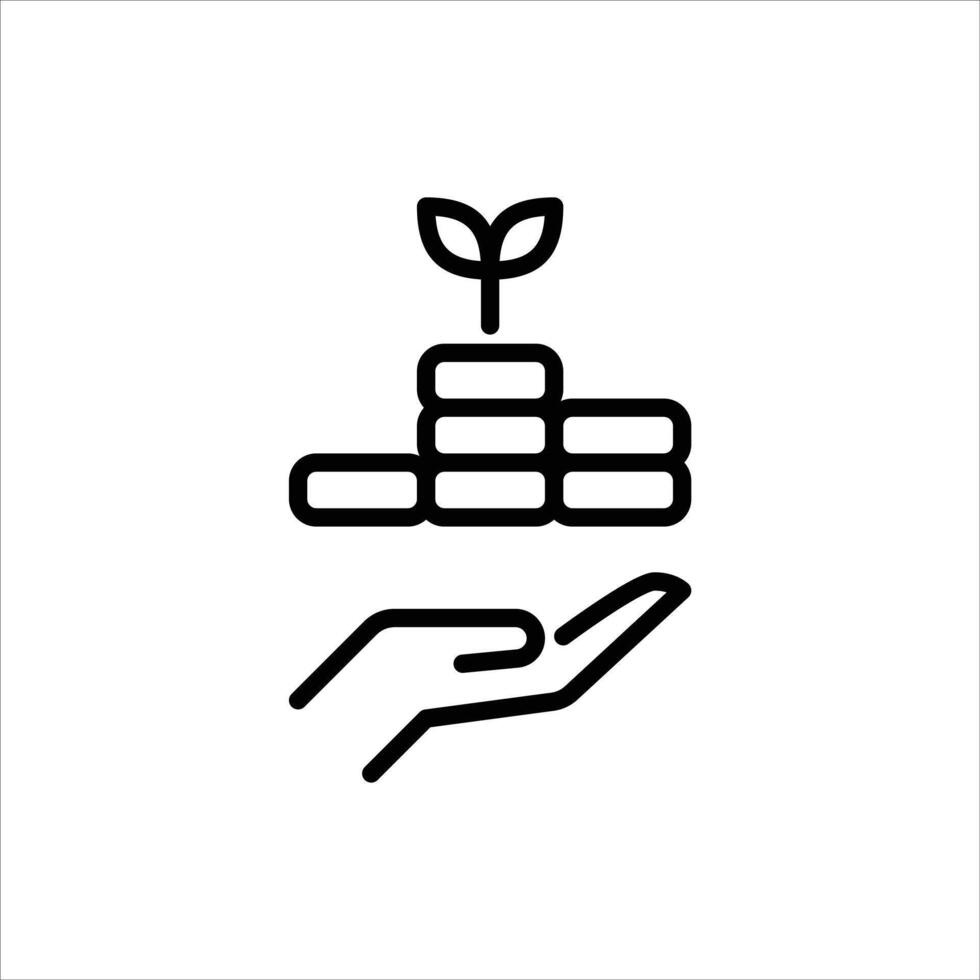 investment outline icon. growth black line illustration. vector