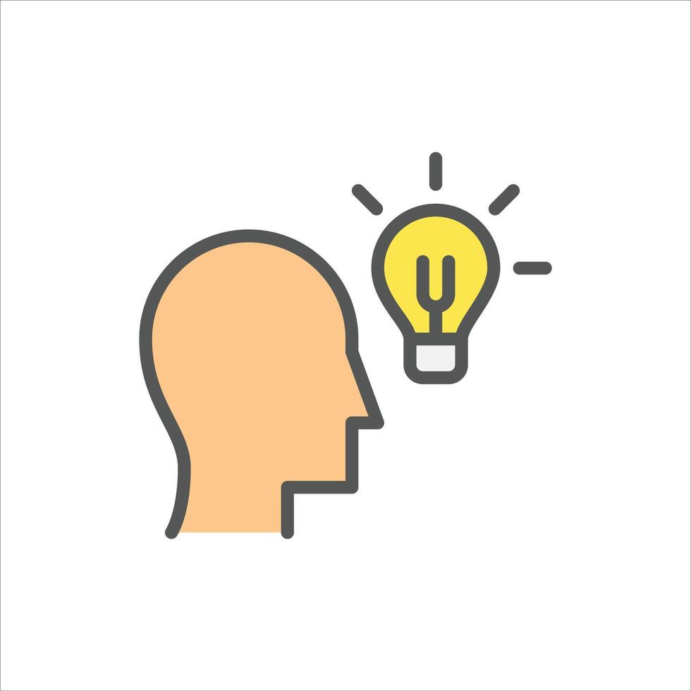 idea filled outline icon. think color line illustration. vector