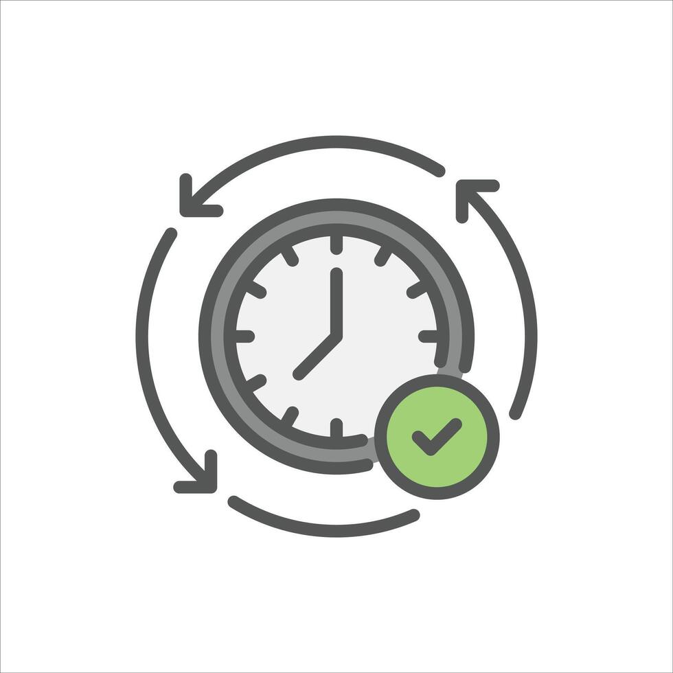 discipline filled outline icon. time control color line illustration. vector