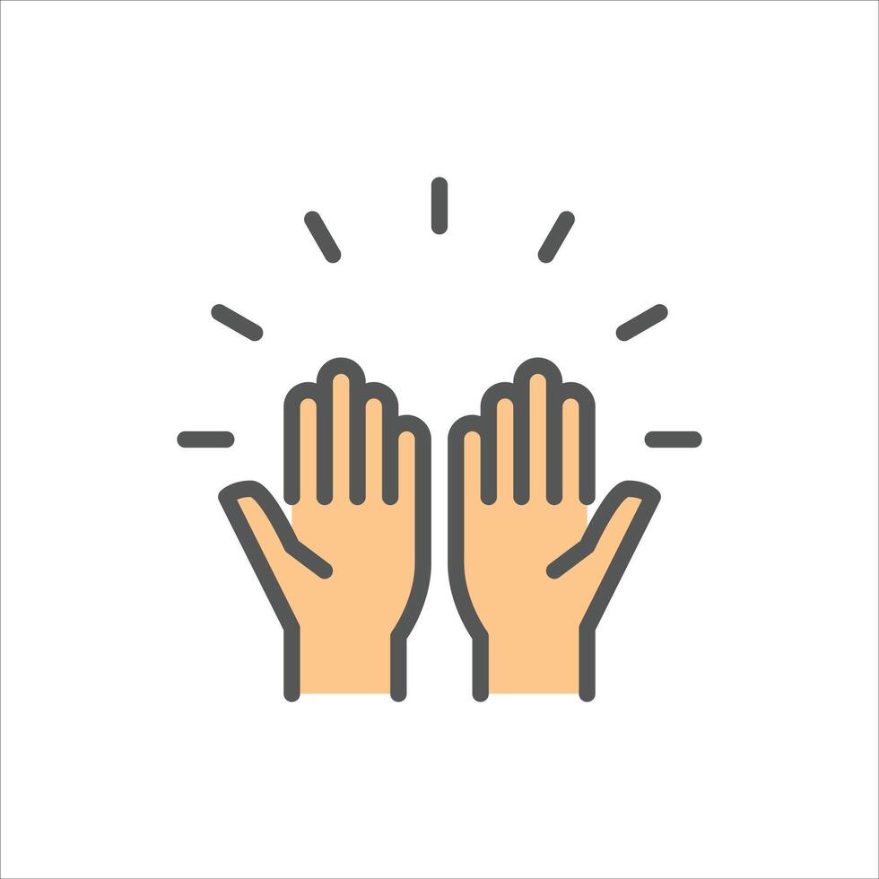 pray filled outline icon. spirituality color line illustration. vector